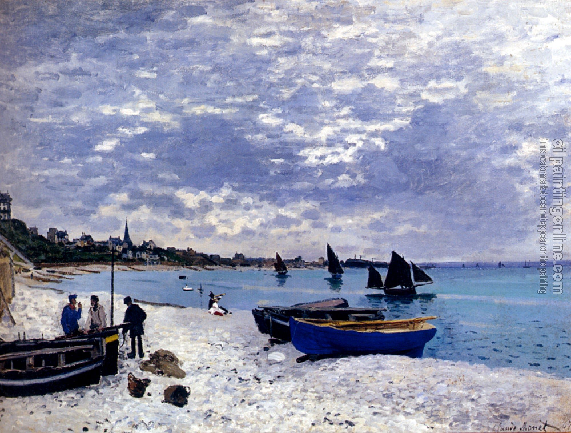 Monet, Claude Oscar - The Beach At Sainte-Adresse